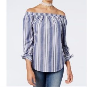 Ultra flirt juniors off the shoulder tie sleeve